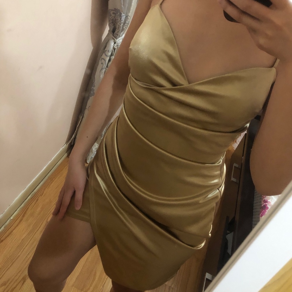 Gold Satin Dress